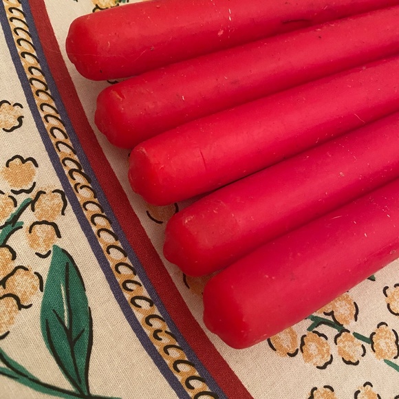 VTG I Carolina I 5 Red Dinner Tapers Candles + 1 Green - Picture 4 of 10